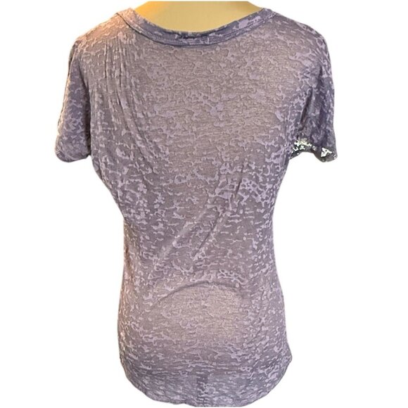 Vtg Y2K Eyeshadow Burnout Top Womens Sz L Distressed Purple Grunge Festival Rave - Picture 2 of 10
